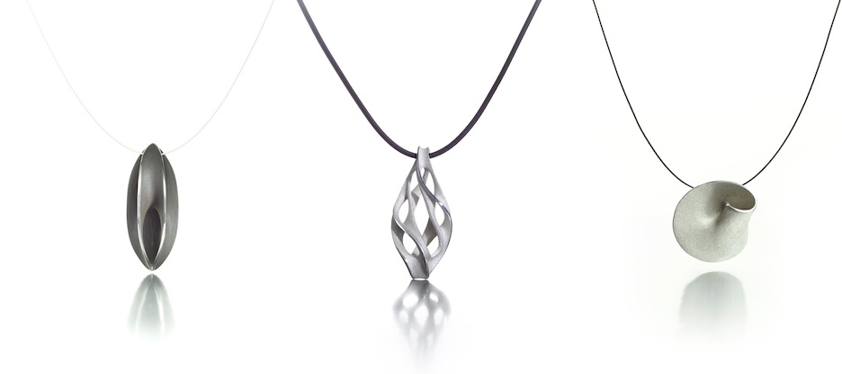 Triple Enniper Pendant, Scherk Wentletrap pendant and Mobius Pendant